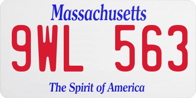 MA license plate 9WL563