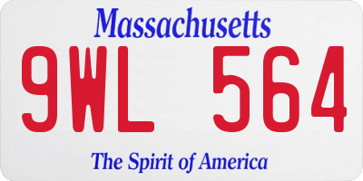 MA license plate 9WL564