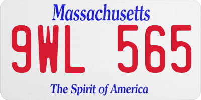MA license plate 9WL565