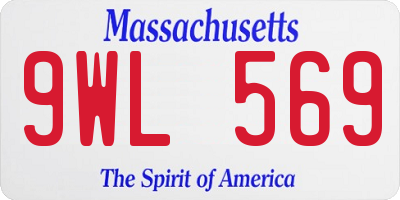 MA license plate 9WL569