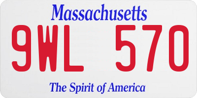 MA license plate 9WL570