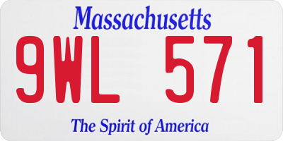 MA license plate 9WL571