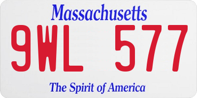 MA license plate 9WL577
