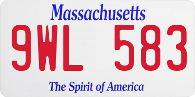 MA license plate 9WL583