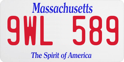 MA license plate 9WL589