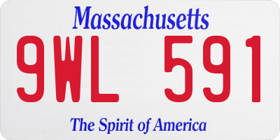MA license plate 9WL591