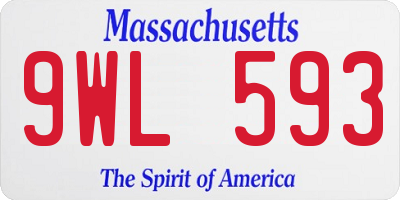 MA license plate 9WL593