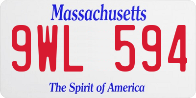 MA license plate 9WL594
