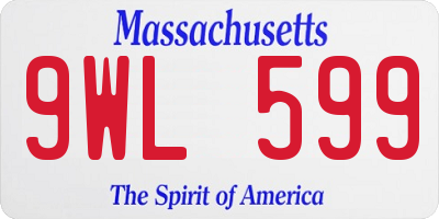 MA license plate 9WL599