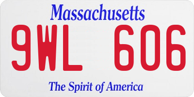 MA license plate 9WL606