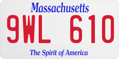 MA license plate 9WL610