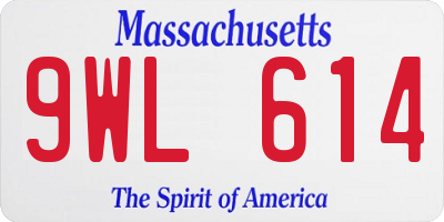 MA license plate 9WL614