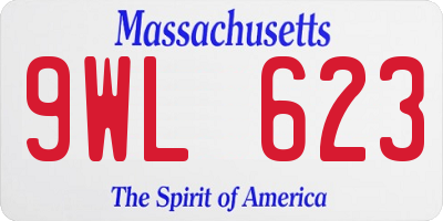 MA license plate 9WL623