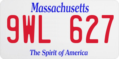 MA license plate 9WL627