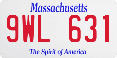 MA license plate 9WL631