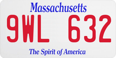 MA license plate 9WL632