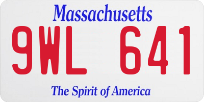 MA license plate 9WL641