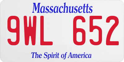 MA license plate 9WL652