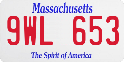 MA license plate 9WL653