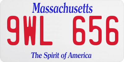 MA license plate 9WL656