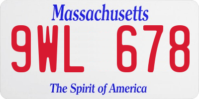 MA license plate 9WL678