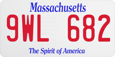 MA license plate 9WL682
