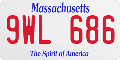 MA license plate 9WL686