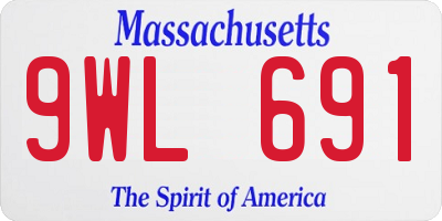 MA license plate 9WL691