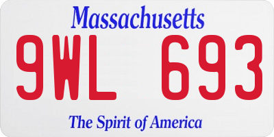 MA license plate 9WL693
