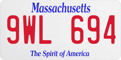 MA license plate 9WL694
