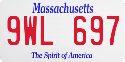 MA license plate 9WL697