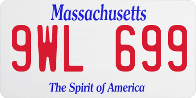 MA license plate 9WL699