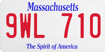 MA license plate 9WL710