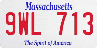 MA license plate 9WL713
