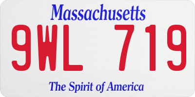 MA license plate 9WL719