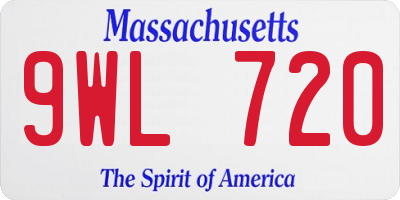 MA license plate 9WL720