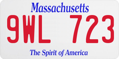 MA license plate 9WL723