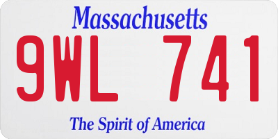 MA license plate 9WL741