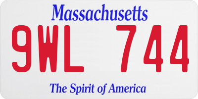 MA license plate 9WL744