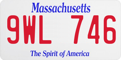MA license plate 9WL746