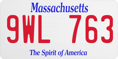 MA license plate 9WL763