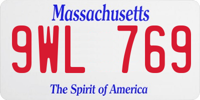 MA license plate 9WL769