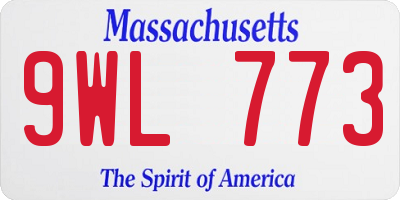 MA license plate 9WL773