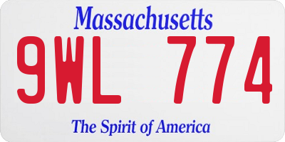 MA license plate 9WL774