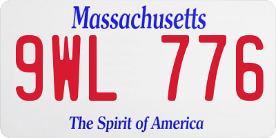 MA license plate 9WL776