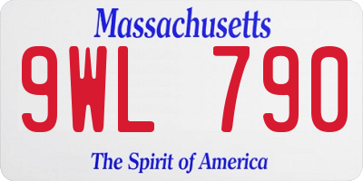 MA license plate 9WL790
