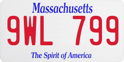 MA license plate 9WL799