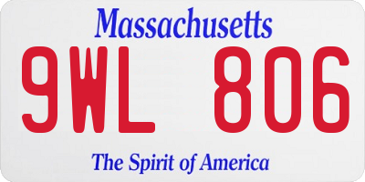MA license plate 9WL806