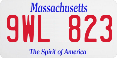 MA license plate 9WL823