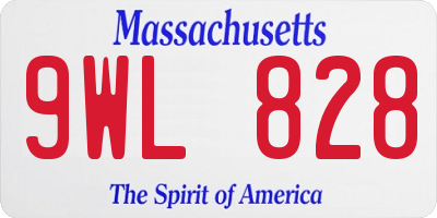MA license plate 9WL828